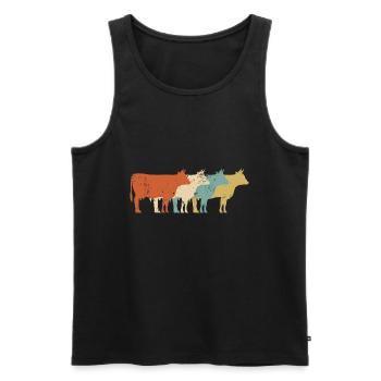 Cows Farmer Beef Farmer Cow Dairy Farmer Cattle - Men's Premium Organic Tank Top - black - Front - AI Model Male 178 light (178cm)