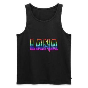lana rs arc-en-ciel - Débardeur bio Premium Homme - noir - Devant - Michal (187cm)