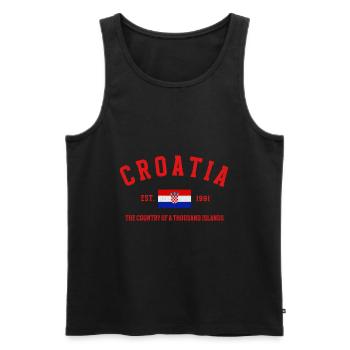 Croatia Est 1991 Vintage - Men's Premium Organic Tank Top - black - Front - Michal (187cm)