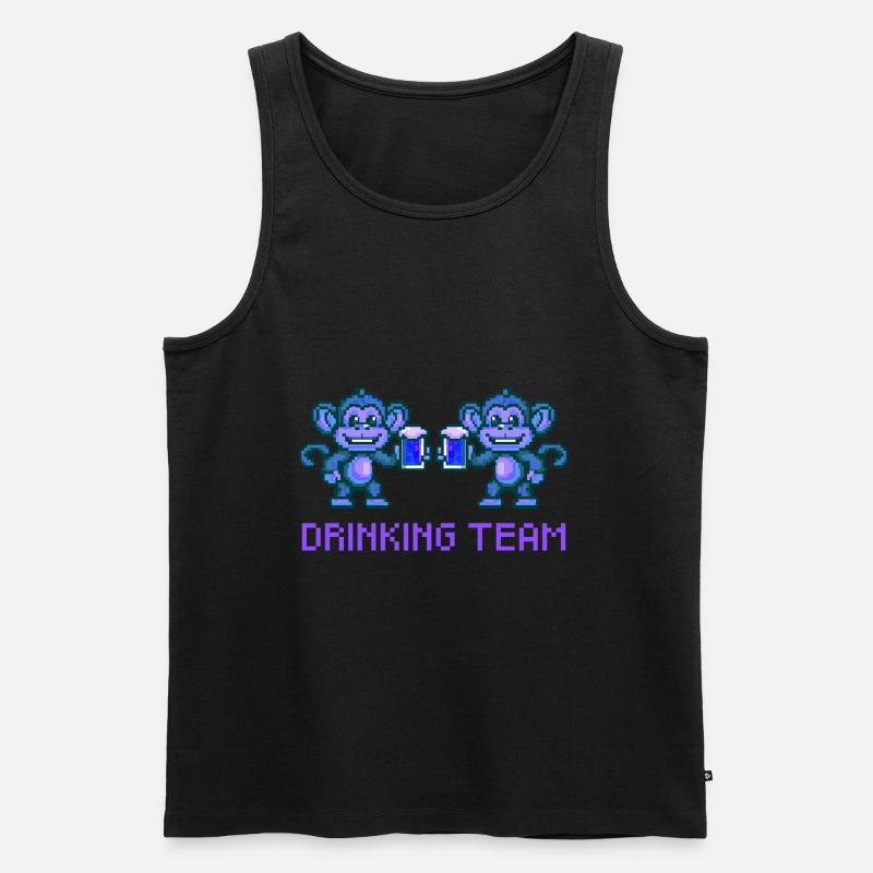 Affe Drinking Team Bier Party - Männer Premium Bio Tank Top - Schwarz