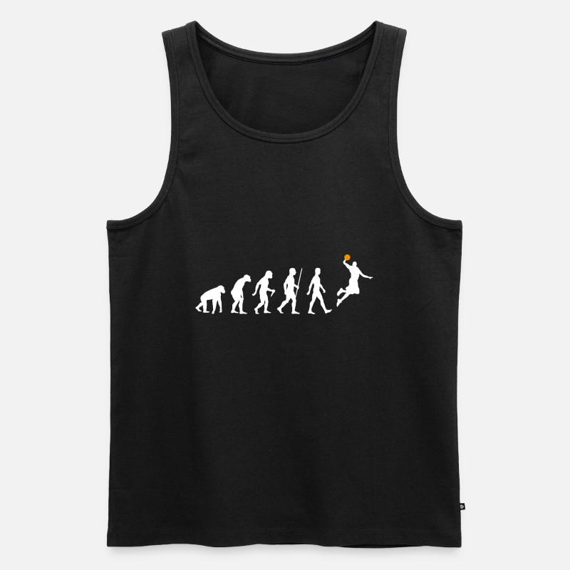 Basketball Evolution - Männer Premium Bio Tank Top - Schwarz