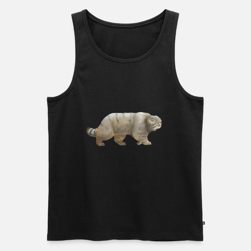 Cooler Manul - die wilde Katze - Männer Premium Bio Tank Top - Schwarz