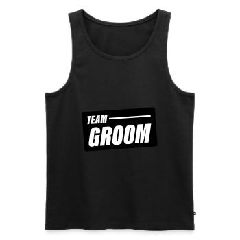 Team Groom Wedding Saying - Men's Premium Organic Tank Top - black - Front - AI Model Male 178 light (178cm)