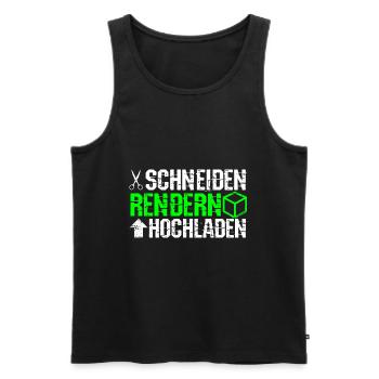 Schneiden Rendern Hochladen - Geschenk für Video C - Männer Premium Bio Tank Top - Schwarz - Vorne - AI Model Male 178 light (178cm)