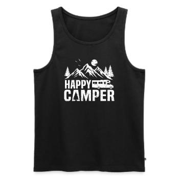 Happy Camper Camper Camping T-Shirt - Männer Premium Bio Tank Top - Schwarz - Vorne - Michal (187cm)