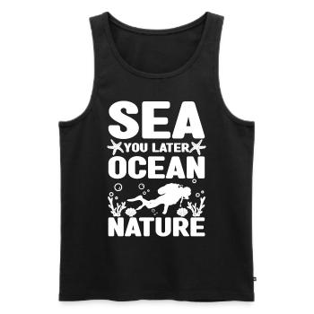 Marine Biology Profession | Marine Biologist Gift Idea - Men's Premium Organic Tank Top - black - Front - Michal (187cm)