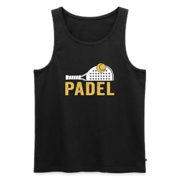 padel - Men's Premium Organic Tank Top - black - Front - AI Model Male 178 light (178cm)