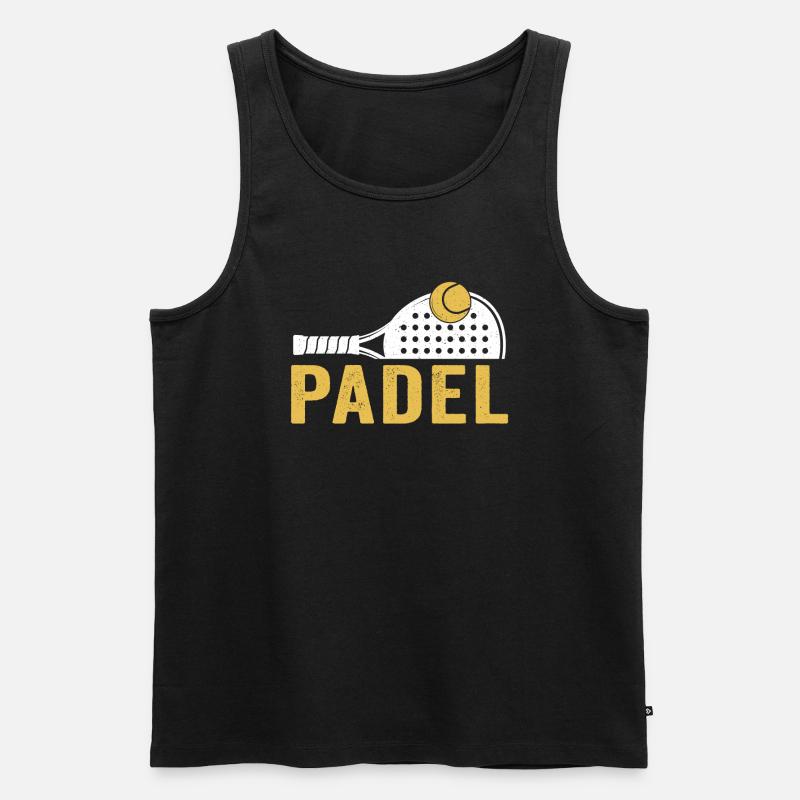 Padel - Männer Premium Bio Tank Top - Schwarz