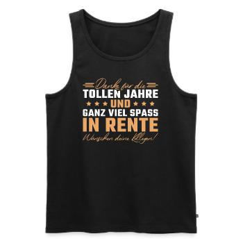 Arbeitskollege Viel Spaß in Rente - Männer Premium Bio Tank Top - Schwarz - Vorne - Michal (187cm)