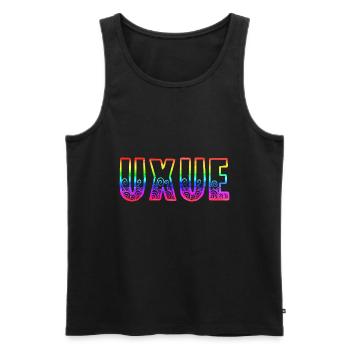 UXUE RS Arc-en-ciel - Débardeur bio Premium Homme - noir - Devant - Michal (187cm)