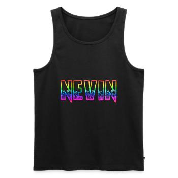 nevin rs arc-en-ciel - Débardeur bio Premium Homme - noir - Devant - Michal (187cm)