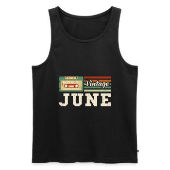 22nd Birthday June Vintage 2001 Vintage - Men's Premium Organic Tank Top - black - Front - Michal (187cm)