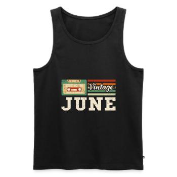 27th Birthday June Vintage 1996 Vintage - Men's Premium Organic Tank Top - black - Front - Michal (187cm)