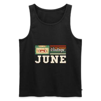 71. Geburtstag Juni Jahrgang 1952 Vintage - Männer Premium Bio Tank Top - Schwarz - Vorne - Michal (187cm)