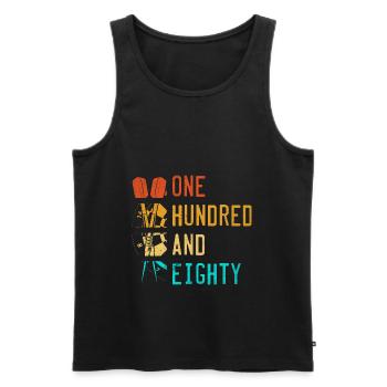 Dart Triple 20 Dartcheibe 180 Einhundertachtzig - Männer Premium Bio Tank Top - Schwarz - Vorne - Michal (187cm)