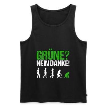 Grüne nein danke Spruch Geschenk - Männer Premium Bio Tank Top - Schwarz - Vorne - AI Model Male 178 light (178cm)