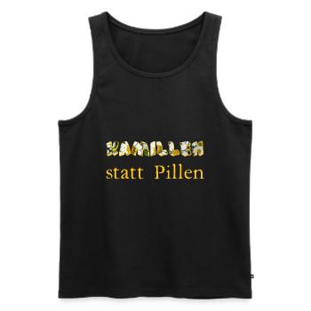 kamillen statt pillen - Männer Premium Bio Tank Top - Schwarz - Vorne - AI Model Male 178 light (178cm)