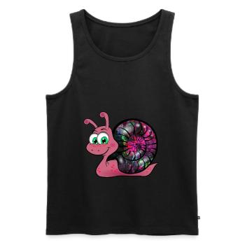 sweet Opal Snail - süsse Opal Schnecke - Men's Premium Organic Tank Top - black - Front - AI Model Male 178 light (178cm)