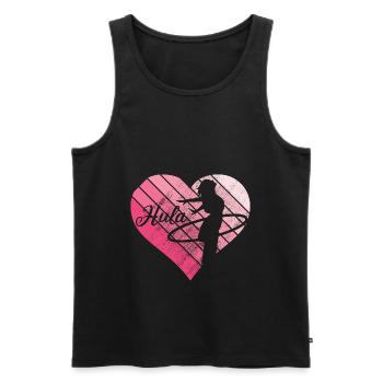 Hula Hupp vintage retro heart Huller Hoop - Men's Premium Organic Tank Top - black - Front - AI Model Male 178 light (178cm)