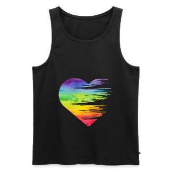 LGBT Pride Equality Heart Gay Lesbian - Men's Premium Organic Tank Top - black - Front - Michal (187cm)