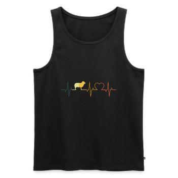 Schaf Herzschlag Retro Schafe Landwirt Hirte - Männer Premium Bio Tank Top - Schwarz - Vorne - AI Model Male 178 light (178cm)