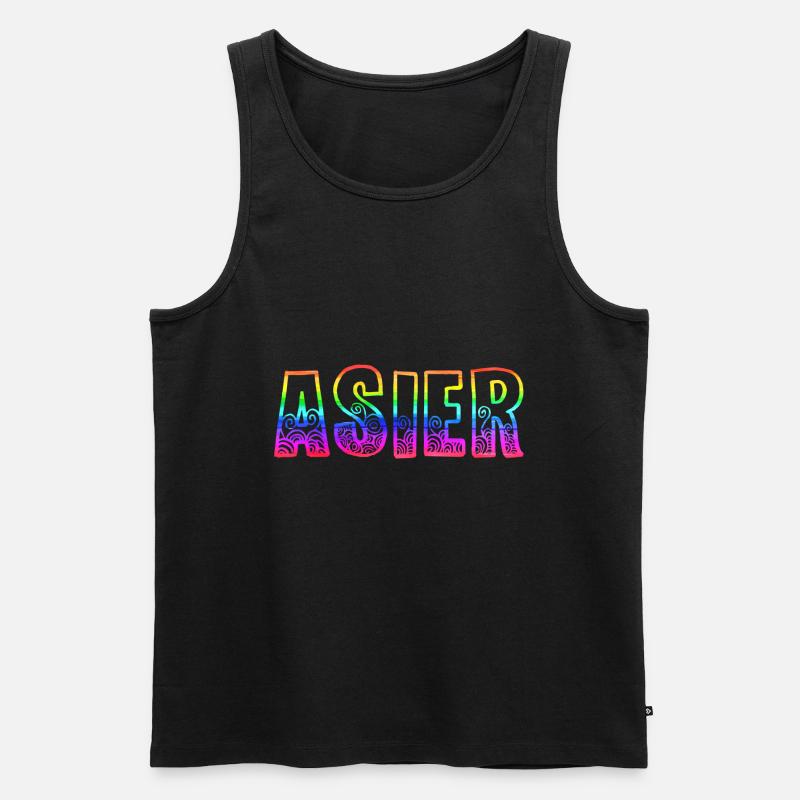 asier rs regenbogen - Männer Premium Bio Tank Top - Schwarz