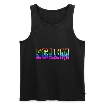 Eslem RS Arc-en-ciel - Débardeur bio Premium Homme - noir - Devant - Michal (187cm)