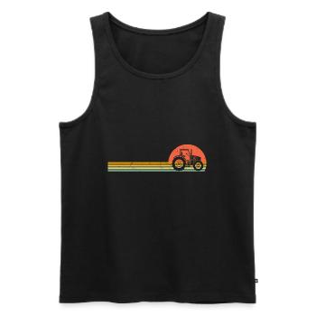 Tractor Retro Farmer Trekker Farmer Vintage - Men's Premium Organic Tank Top - black - Front - Michal (187cm)