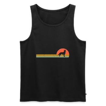 German Shepherd Retro Shepherds Vintage - Men's Premium Organic Tank Top - black - Front - AI Model Male 178 light (178cm)