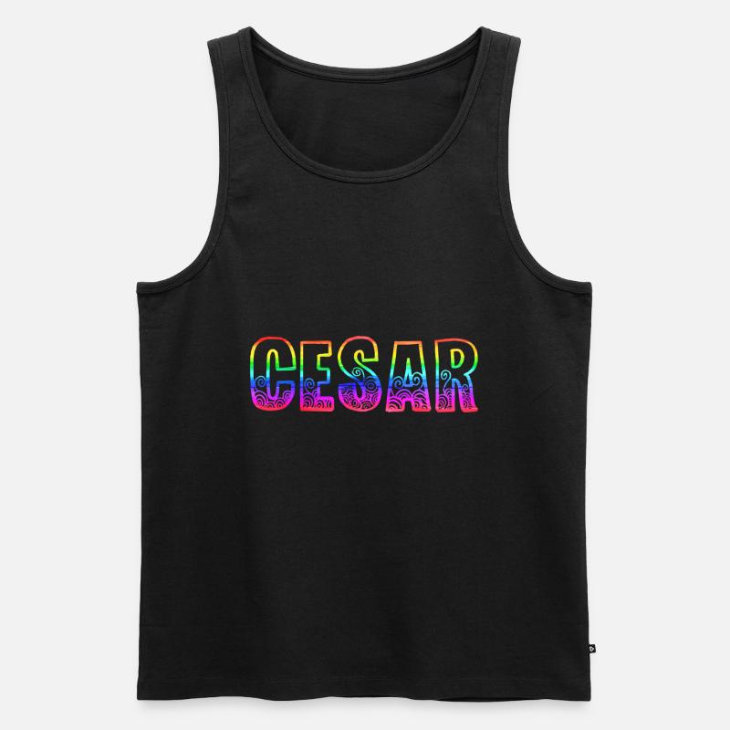 cesar rs regenbogen - Männer Premium Bio Tank Top - Schwarz