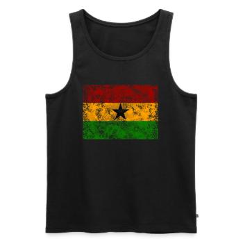 Ghana vintage Flagge - Männer Premium Bio Tank Top - Schwarz - Vorne - AI Model Male 178 light (178cm)