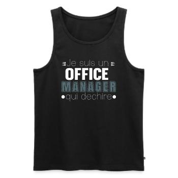Office Manager Qui Déchire Cadeau - Débardeur bio Premium Homme - noir - Devant - Michal (187cm)