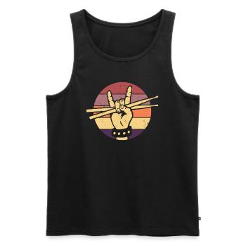 Drummer Retro Drum Musician Drumsticks Drumset - Men's Premium Organic Tank Top - black - Front - Michal (187cm)