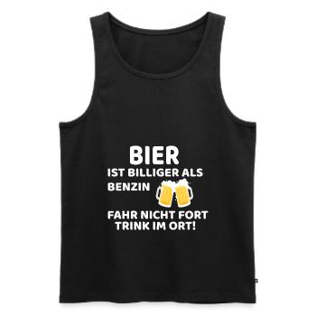 Bier ist Billiger als Benzin, witziges Inflation - Männer Premium Bio Tank Top - Schwarz - Vorne - Michal (187cm)