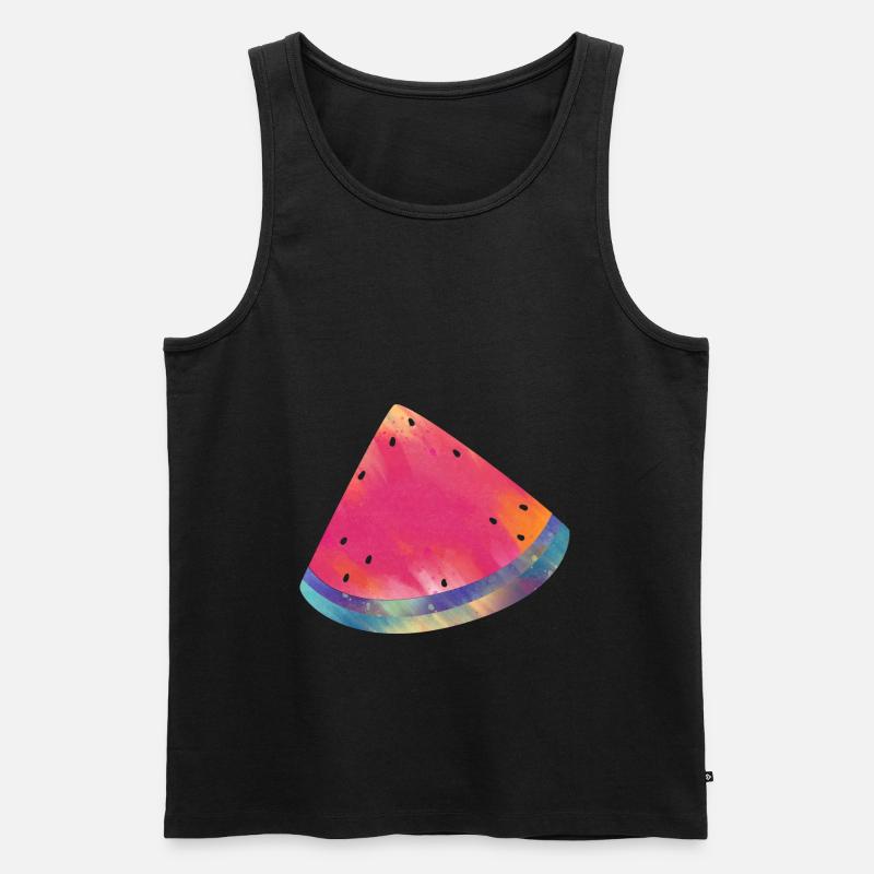 Bunte Wassermelone Sommer Lebensmittel - Männer Premium Bio Tank Top - Schwarz