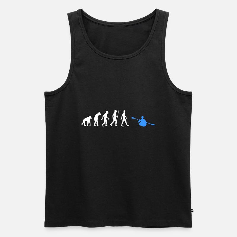 Kayak Evolution Canoe Kayaker - Men's Premium Organic Tank Top - black