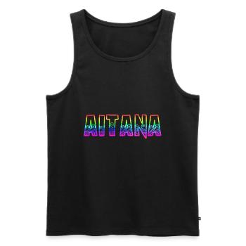 aitana rs arc-en-ciel - Débardeur bio Premium Homme - noir - Devant - Michal (187cm)