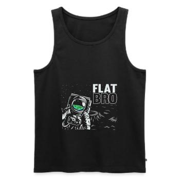 Witzig Astronaut Flache Erde Verschwörungstheorie - Männer Premium Bio Tank Top - Schwarz - Vorne - Michal (187cm)