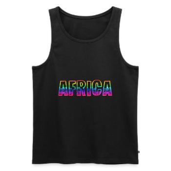 africa rs arc-en-ciel - Débardeur bio Premium Homme - noir - Devant - Michal (187cm)