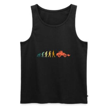 Radlader Evolution Retro Bagger Baustelle - Männer Premium Bio Tank Top - Schwarz - Vorne - AI Model Male 178 light (178cm)