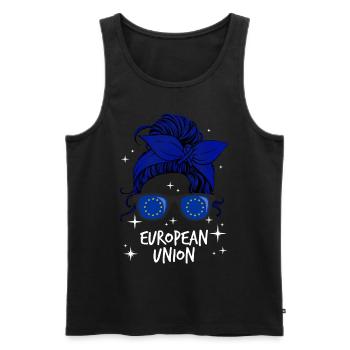 Europäische Union - Männer Premium Bio Tank Top - Schwarz - Vorne - AI Model Male 178 light (178cm)