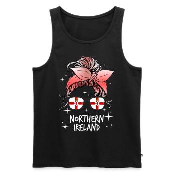 Irlande du Nord - Débardeur bio Premium Homme - noir - Devant - AI Model Male 178 light (178cm)