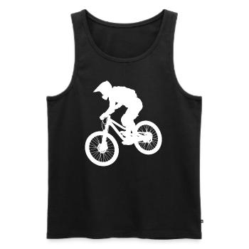 VTT Cyclisme VTT Hommes - Débardeur bio Premium Homme - noir - Devant - Michal (187cm)