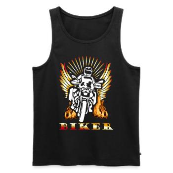 Motif Biker Motorcycle Gift - Men's Premium Organic Tank Top - black - Front - Michal (187cm)