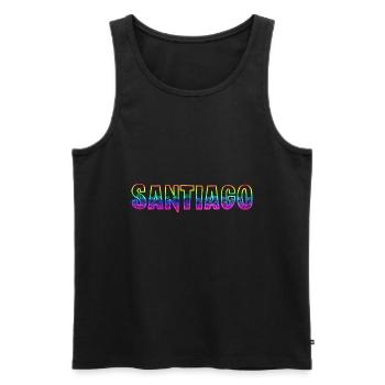 santiago rs regenbogen - Männer Premium Bio Tank Top - Schwarz - Vorne - Michal (187cm)