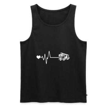 Fire Truck Fire Brigade Puls - Men's Premium Organic Tank Top - black - Front - AI Model Male 178 light (178cm)