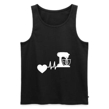 Baker Baking Heartbeat Bakery Hobby Confectioner - Men's Premium Organic Tank Top - black - Front - AI Model Male 178 light (178cm)