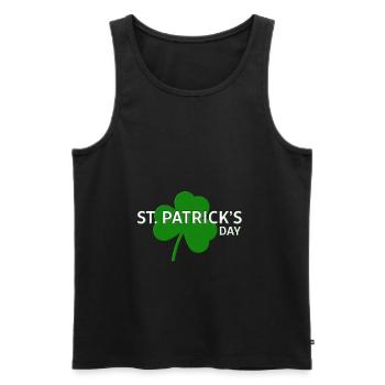 St. Patrick's Day with shamrock - with a shamrock - Men's Premium Organic Tank Top - black - Front - Michal (187cm)