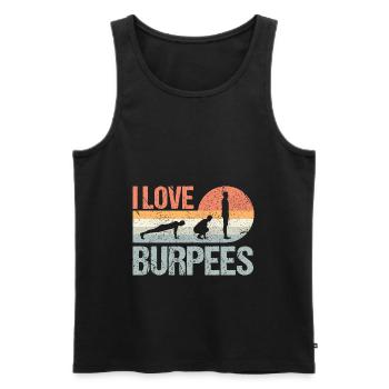 Burpees I Love Burpees - Men's Premium Organic Tank Top - black - Front - AI Model Male 178 light (178cm)