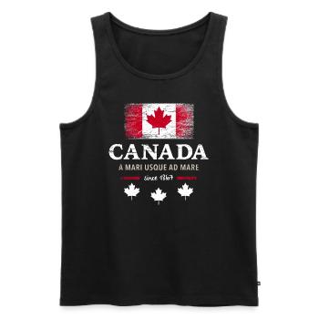 Canada Canada America maple leaf flag flag - Men's Premium Organic Tank Top - black - Front - AI Model Male 178 light (178cm)